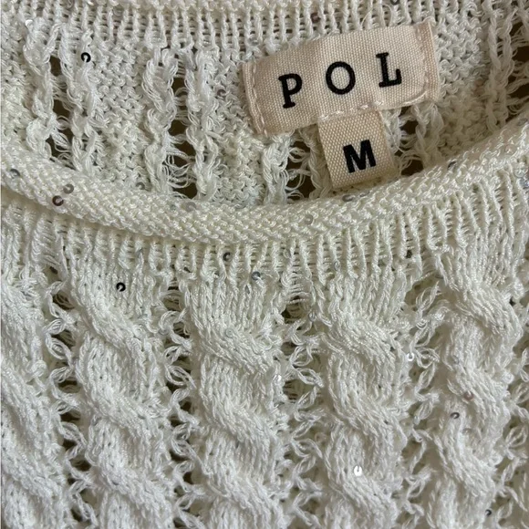 POL Cream Open-Stitch Scoop Neck Sweater - Picture 3 of 7